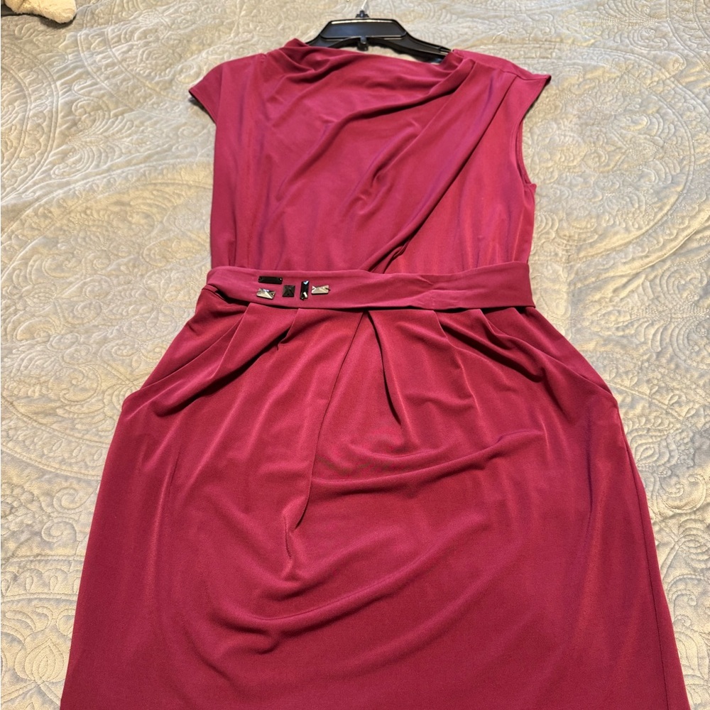 BCBG Paris Elegant Burgundy Dress (fuschia)